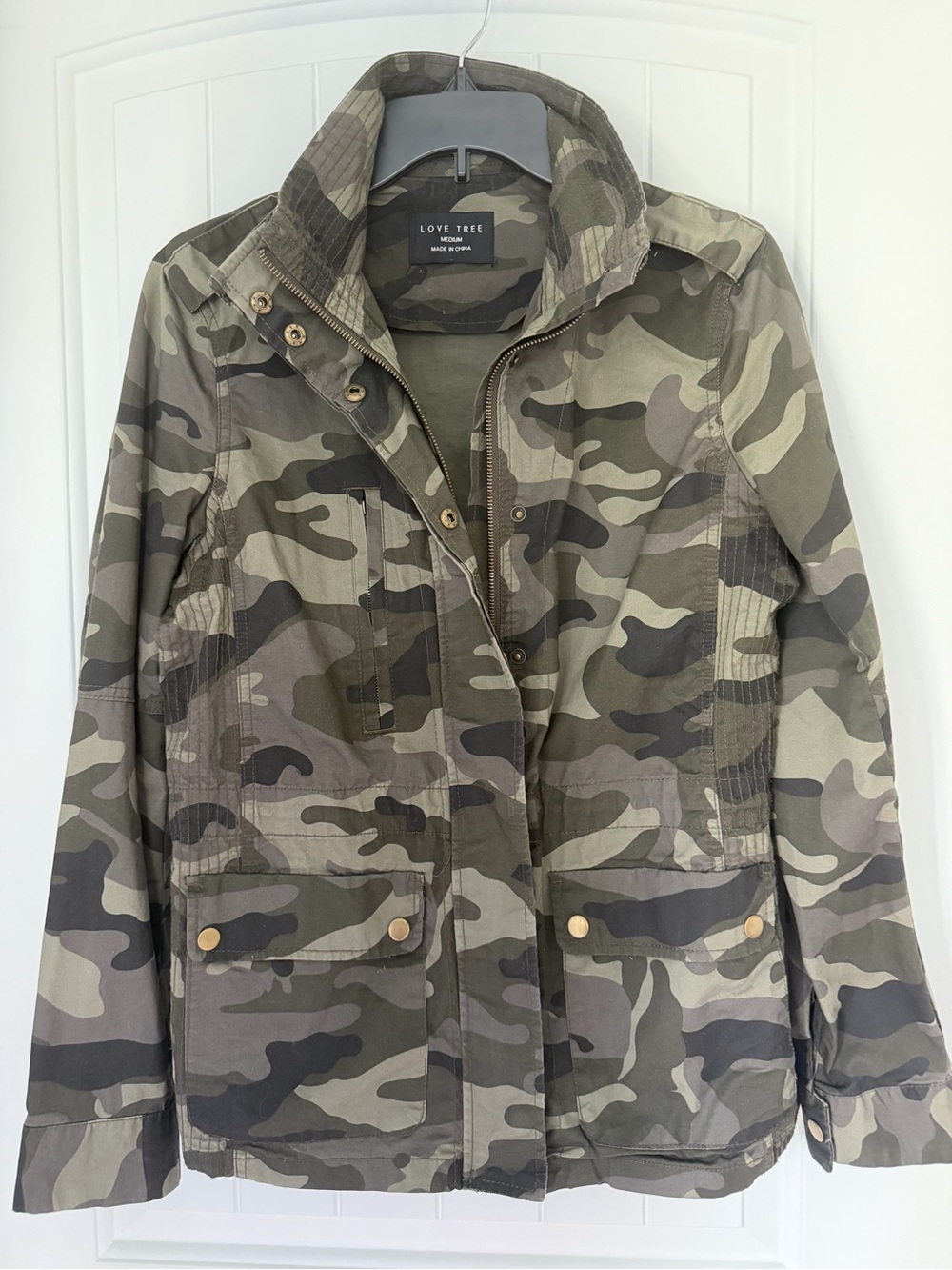 Women’s Camo Utility Jacket - Olive & Khaki Size M